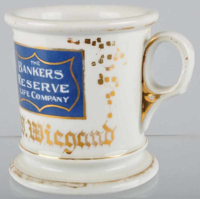 Appraisal: Life Insurance Shaving Mug Description Marked J W Wiegand across