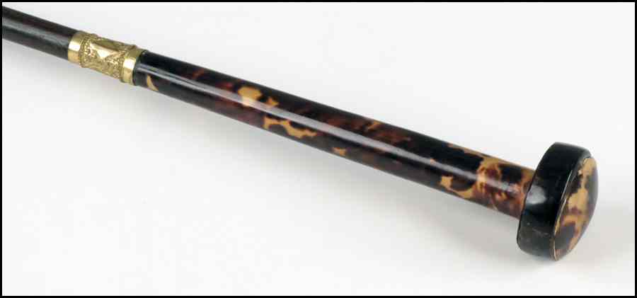 Appraisal: TORTOISE SHELL HANDLE WALKING STICK th century Condition No Specific