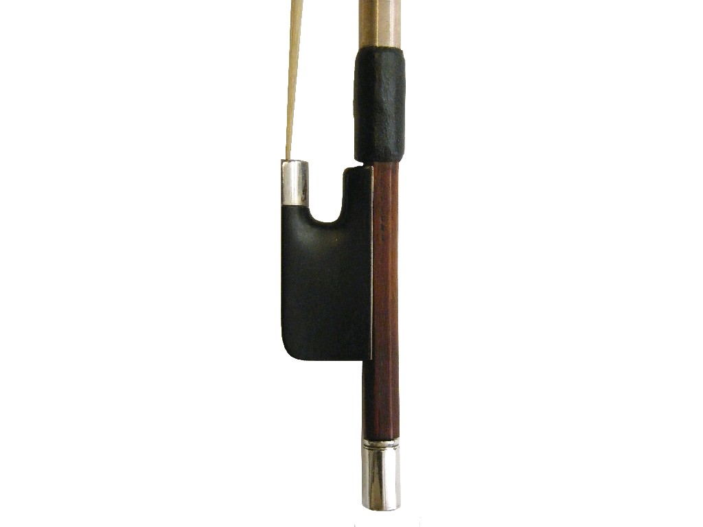 Appraisal: English silver mounted violin bow by James Tubbs stamped Jas