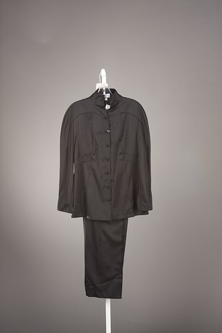 Appraisal: CHADO black jacket with mandarin collar and knot buttons with