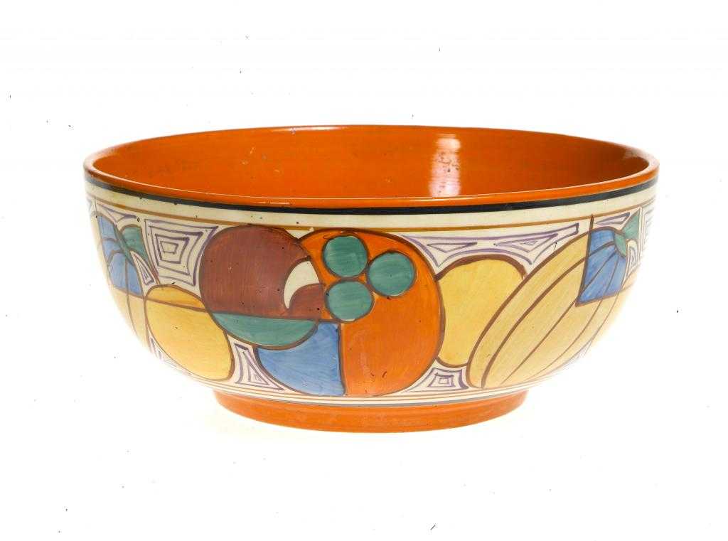 Appraisal: CLARICE CLIFF AN A J WILKINSON MELON BOWL cm diam