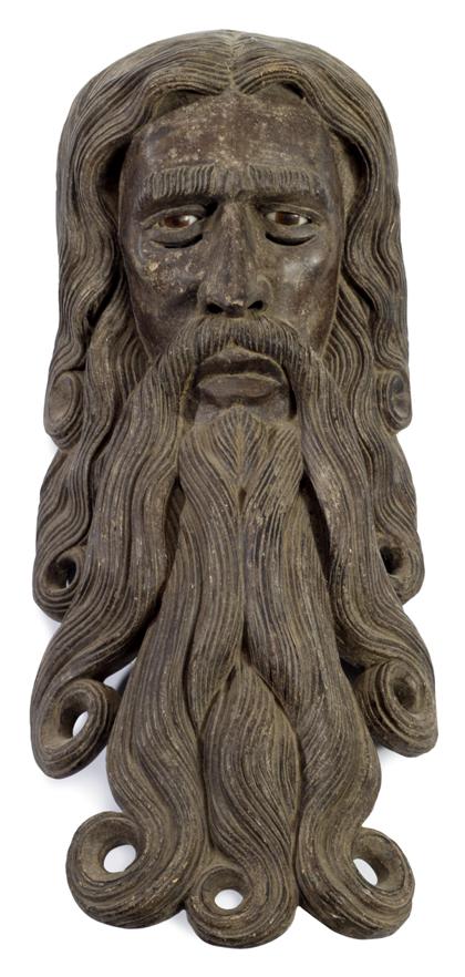 Appraisal: Carved wood mask of a bearded manlate th early th