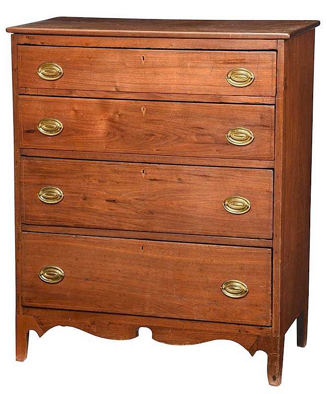 Appraisal: Southern Federal Inlaid Walnut Tall Chest attributed to North Carolina