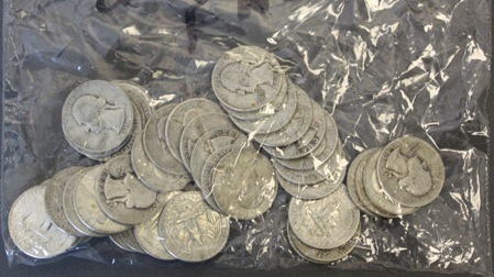 Appraisal: Lot of silver Washington quarters - face value