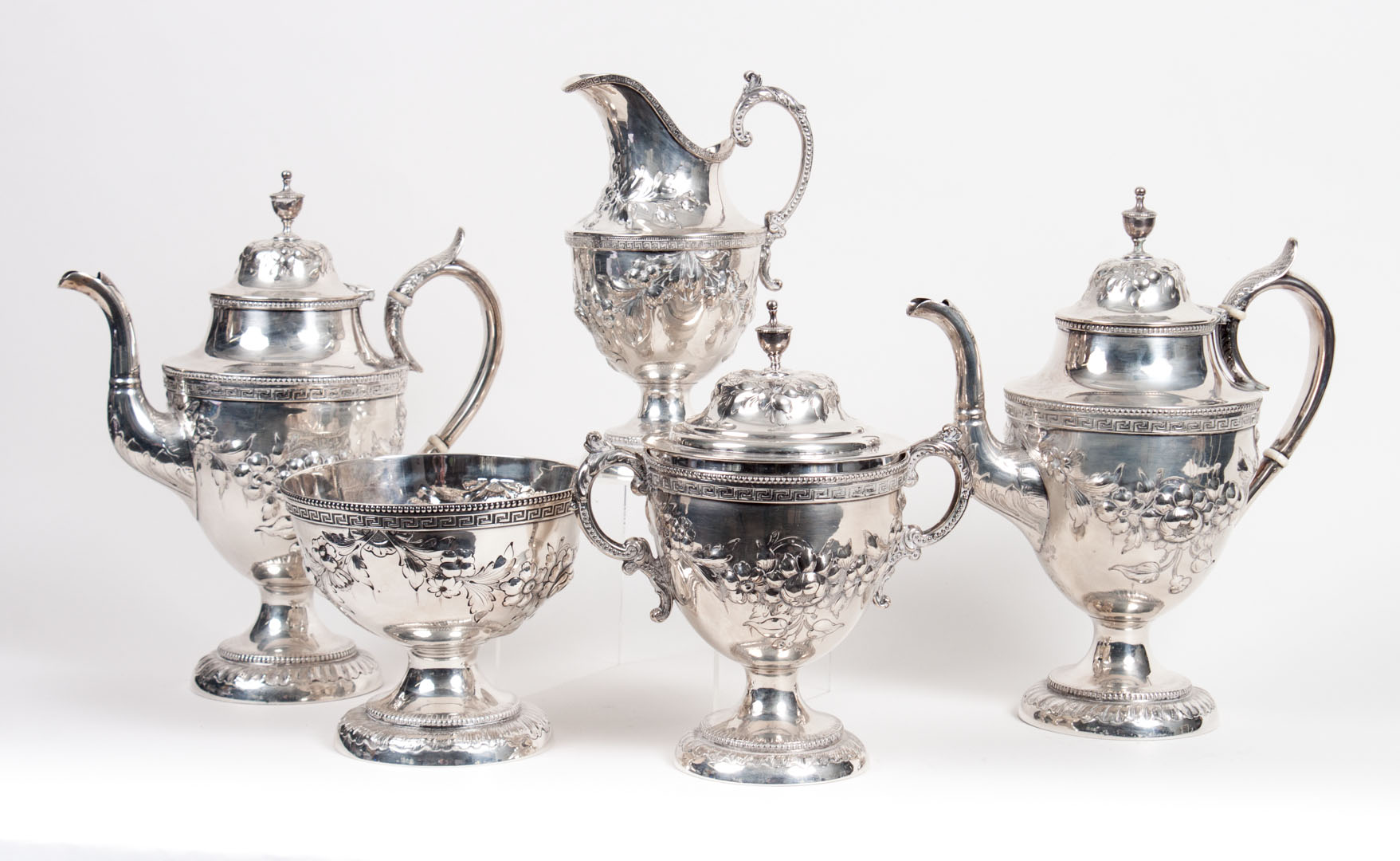 Appraisal: Canfield Bros coin silver -piece tea service mid th century