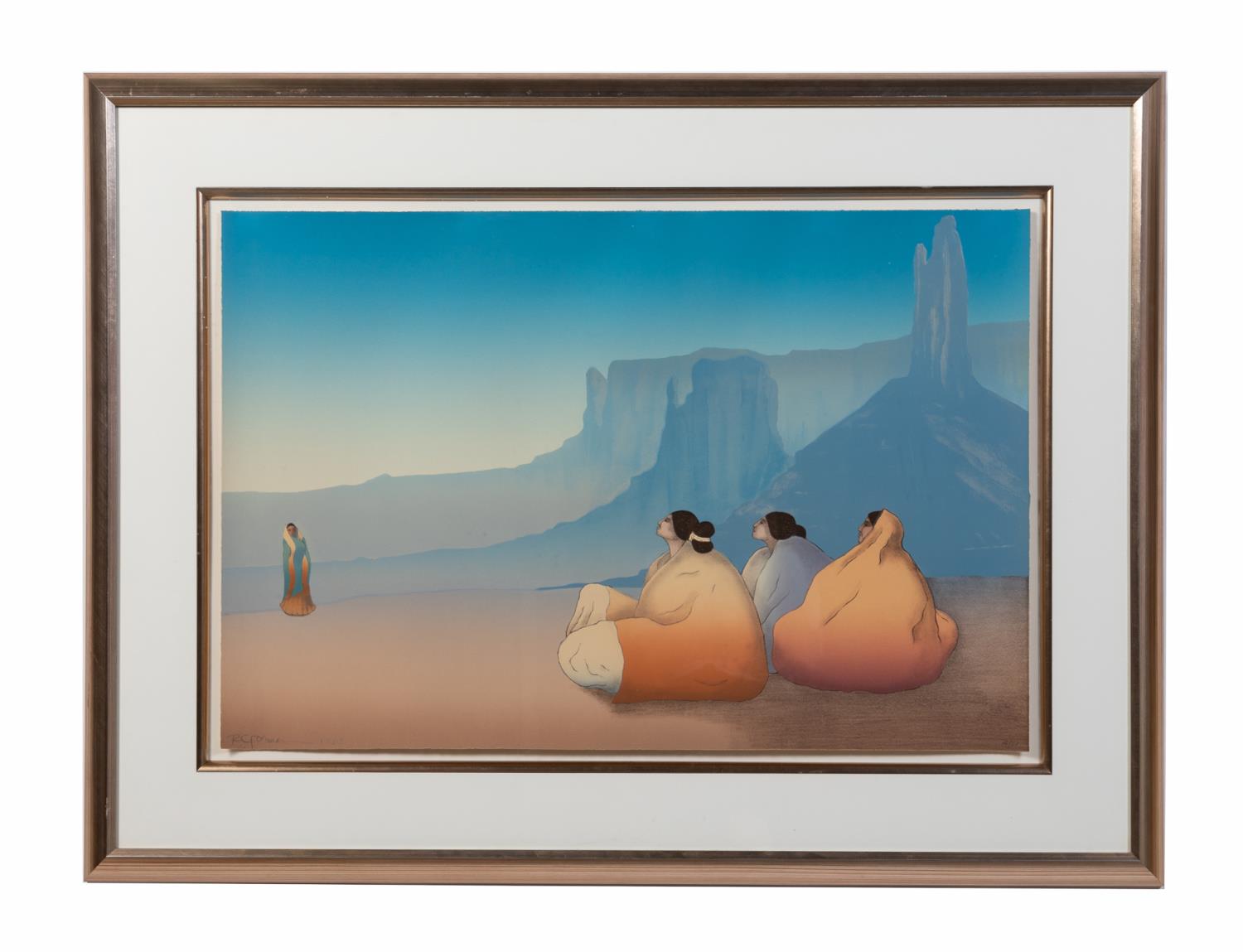 Appraisal: R C GORMAN FOUR WOMEN IN DESERT LITHOGRAPH Rudolph Carl