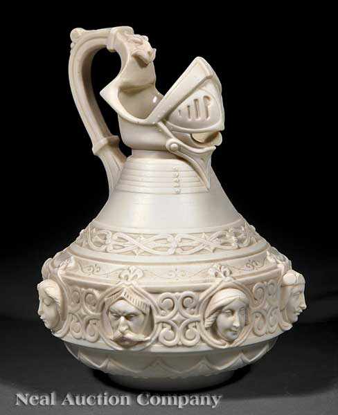 Appraisal: A Good Renaissance Revival Parian Water Pitcher c relief decoration