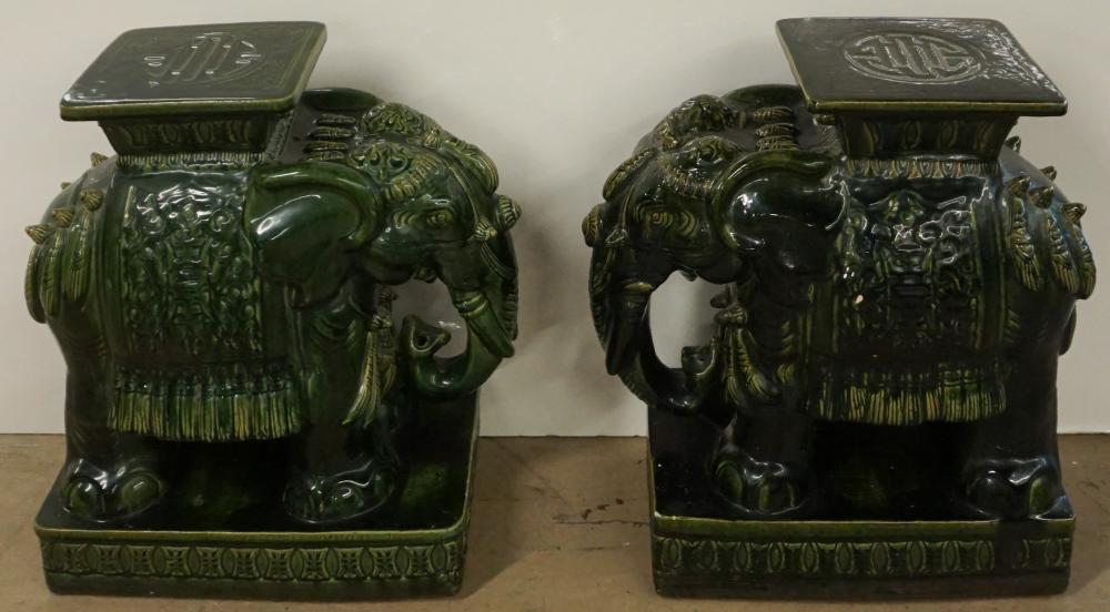 Appraisal: Pair of Southeast Asian Glazed Ceramic Elephant Form Garden Seats