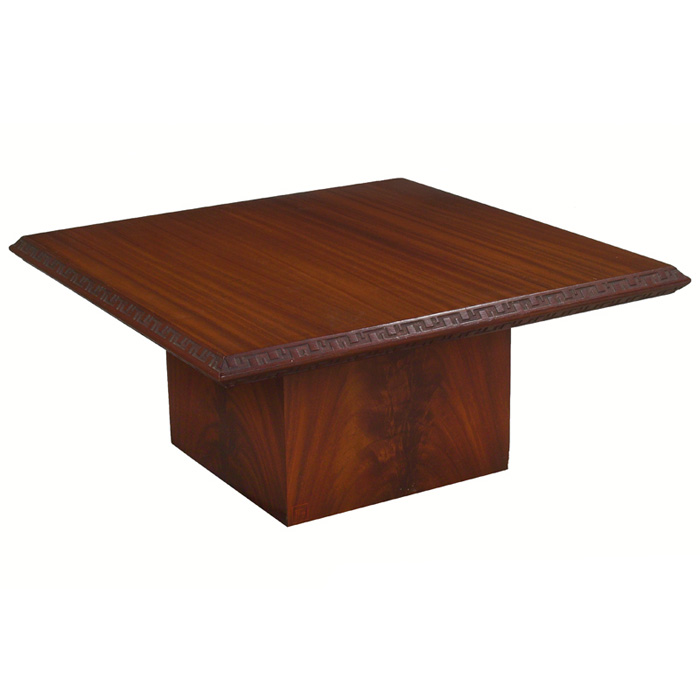 Appraisal: Frank Lloyd Wright table manufactured by Heritage Henredon square top