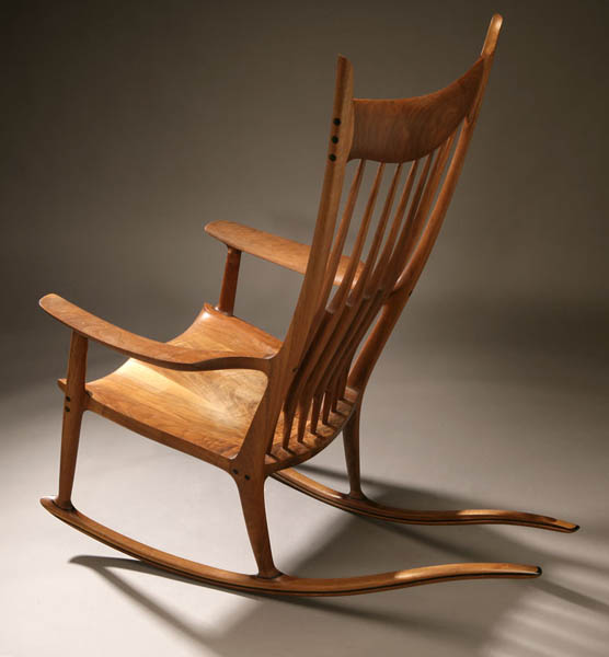 Appraisal: A Sam Maloof walnut and ebony rocking chair A Sam