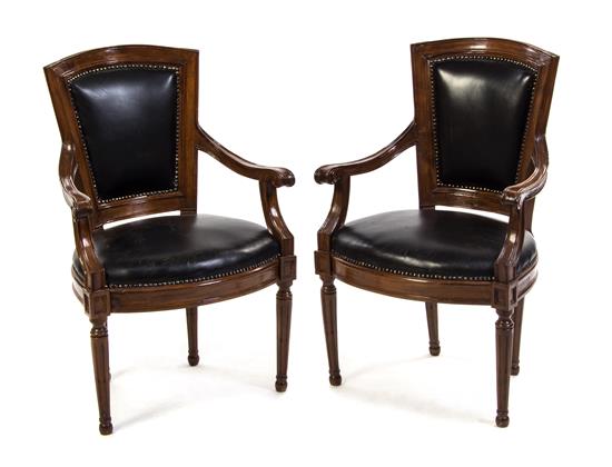 Appraisal: Sale Lot A Pair of Edwardian Walnut Armchairs each having