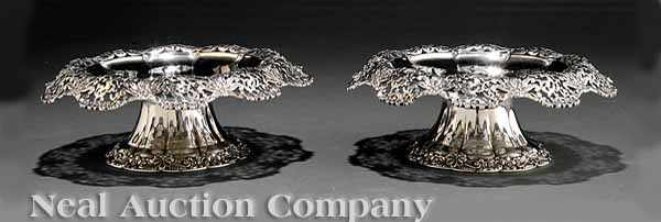 Appraisal: A Pair of Tiffany Sterling Silver Tazzas - pattern introduced