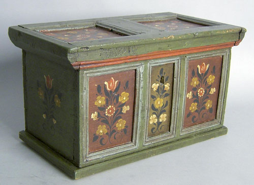 Appraisal: Continental painted lock box th c h w