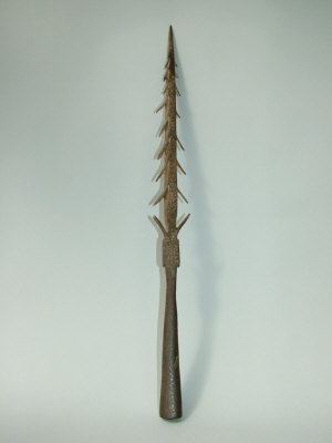 Appraisal: An African iron multi barbed spearhead length cm Plus Vat