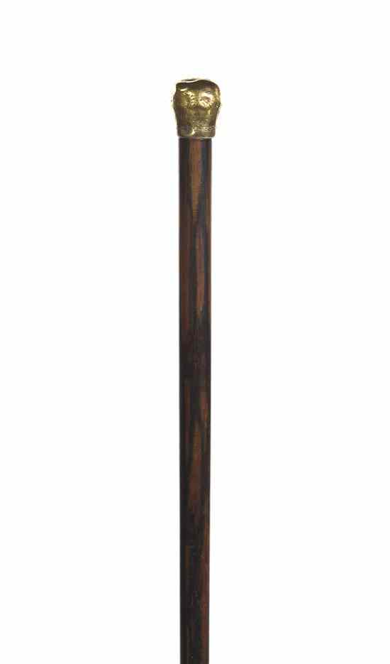 Appraisal: A Rosewood and Karat Yellow Gold Mounted Cane Tiffany Co