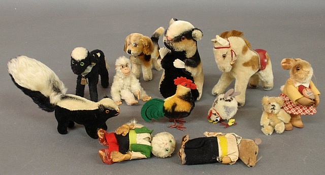 Appraisal: - Twelve small Steiff animals c s TI Biddie w