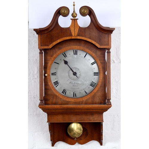 Appraisal: A mahogany hour wall timepiece with alarm Whitehurst Son Derby