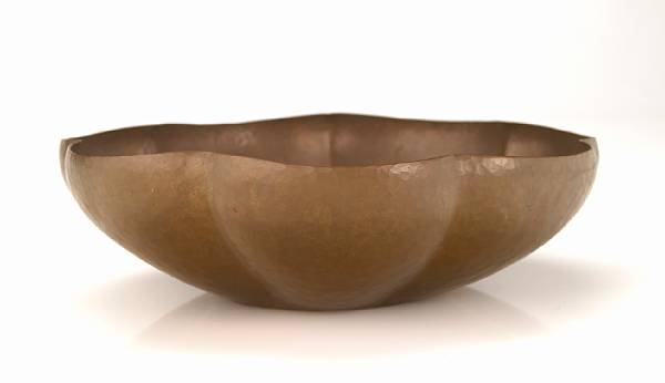 Appraisal: A Dirk Van Erp hammered copper lobed bowl - with