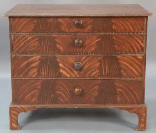 Appraisal: Chippendale four drawer chest in grain paint set on cut