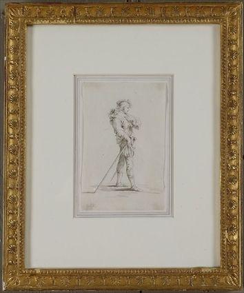 Appraisal: John White Abbott After Salvator Rosa Figural Study Ink and