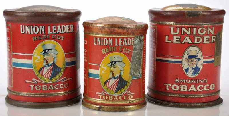 Appraisal: Lot of Union Leader Redi-Cut Tobacco Tins Description Lot includes