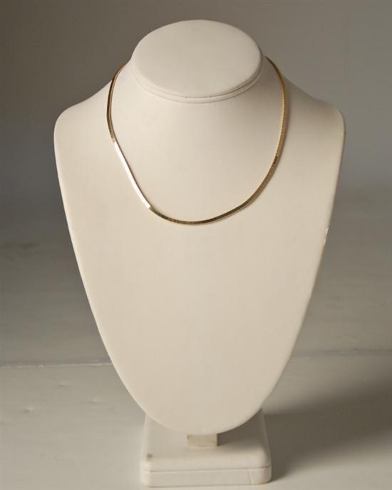 Appraisal: Reversible White or Yellow Gold Omega-style Necklace Long x mm