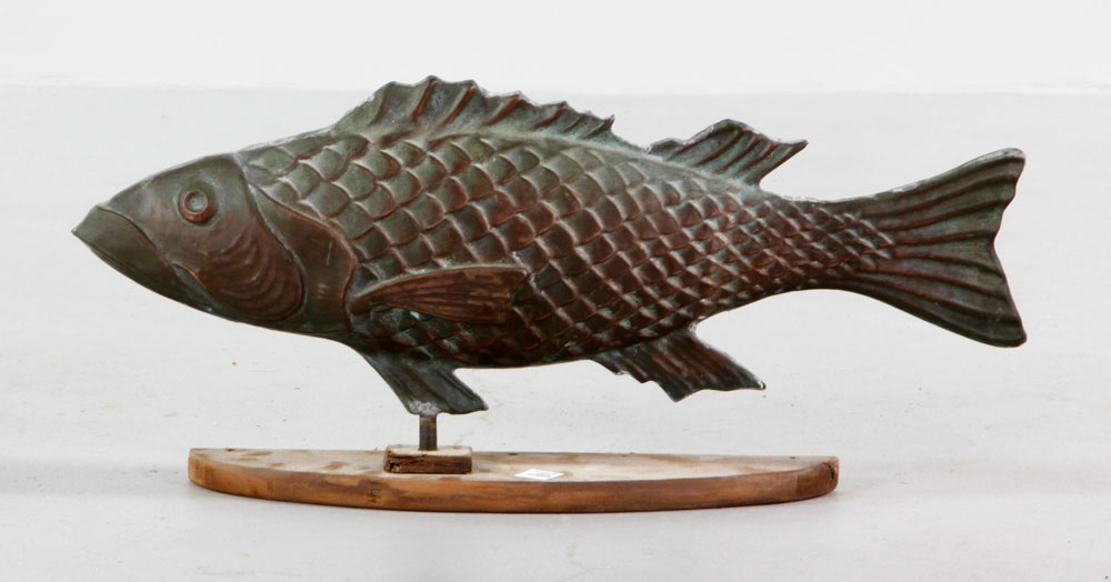 Appraisal: - Copper Fish Weathervane Late th early th century fish