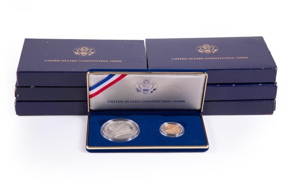 Appraisal: US GOLD SILVER CONSTITUTION COMMEMORATIVE COINSUS Gold and Silver Constitution