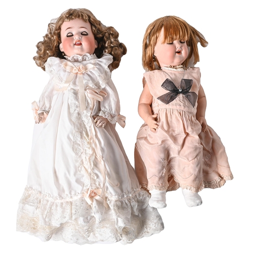 Appraisal: Two composition character dolls with Armand Marseille bisque head early