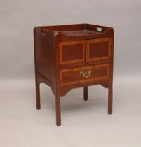 Appraisal: Wooden Side Table With Inlaid Banding Wooden side table features