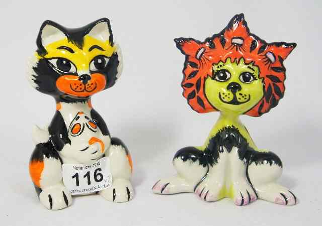 Appraisal: Lorna Bailey Prototype Comical Cats Seated Cat with Mouse and