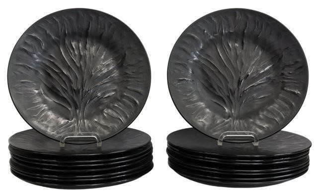 Appraisal: lot of Lalique France black frosted art glass dinner plates