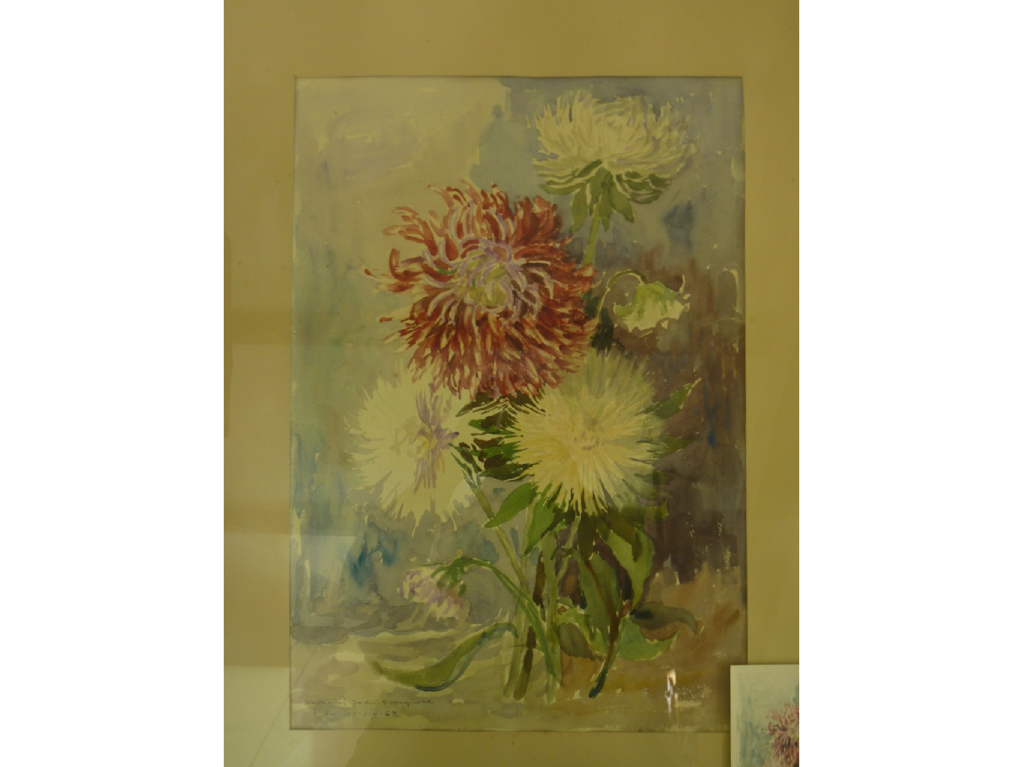 Appraisal: A th century watercolour probably Polish of chrysanthemums indistinctly signed