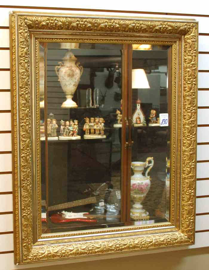 Appraisal: AN EARLY TH-LATE TH CENTURY RECTANGULAR BEVELED MIRROR having gilt