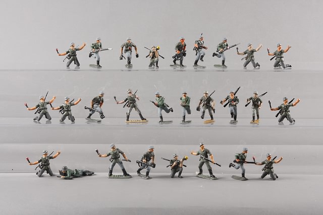 Appraisal: Lot of metal figures by various manufacturers representing German Infantry