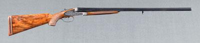 Appraisal: Belgian gauge shotgun highly figured English walnut stock - in