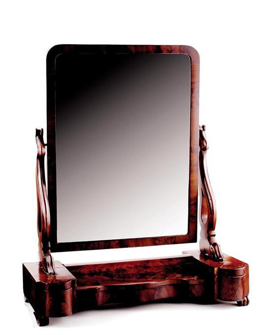 Appraisal: Victorian mahogany shaving mirror last half th century rectangular frame