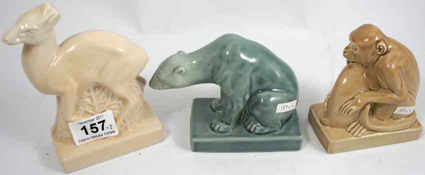 Appraisal: Wade Figures from the Art Deco Collection Deer Monkies and