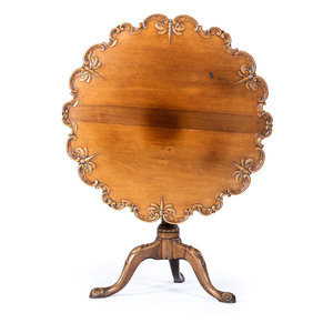 Appraisal: A George III Style Dragon-Fly Carved Mahogany Tilt-Top Tea Table