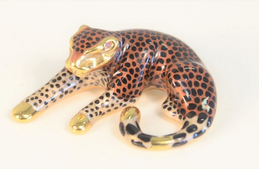 Appraisal: Karat Gold Enameled Leopard Slide Pendant length grams total weight