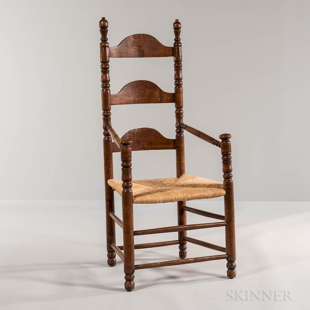 Appraisal: Turned Maple and Ash Great Chair Turned Maple and Ash