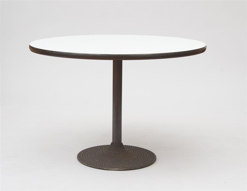 Appraisal: FORMICA AND METAL-BASED PEDESTAL TABLE in Property of Estate of