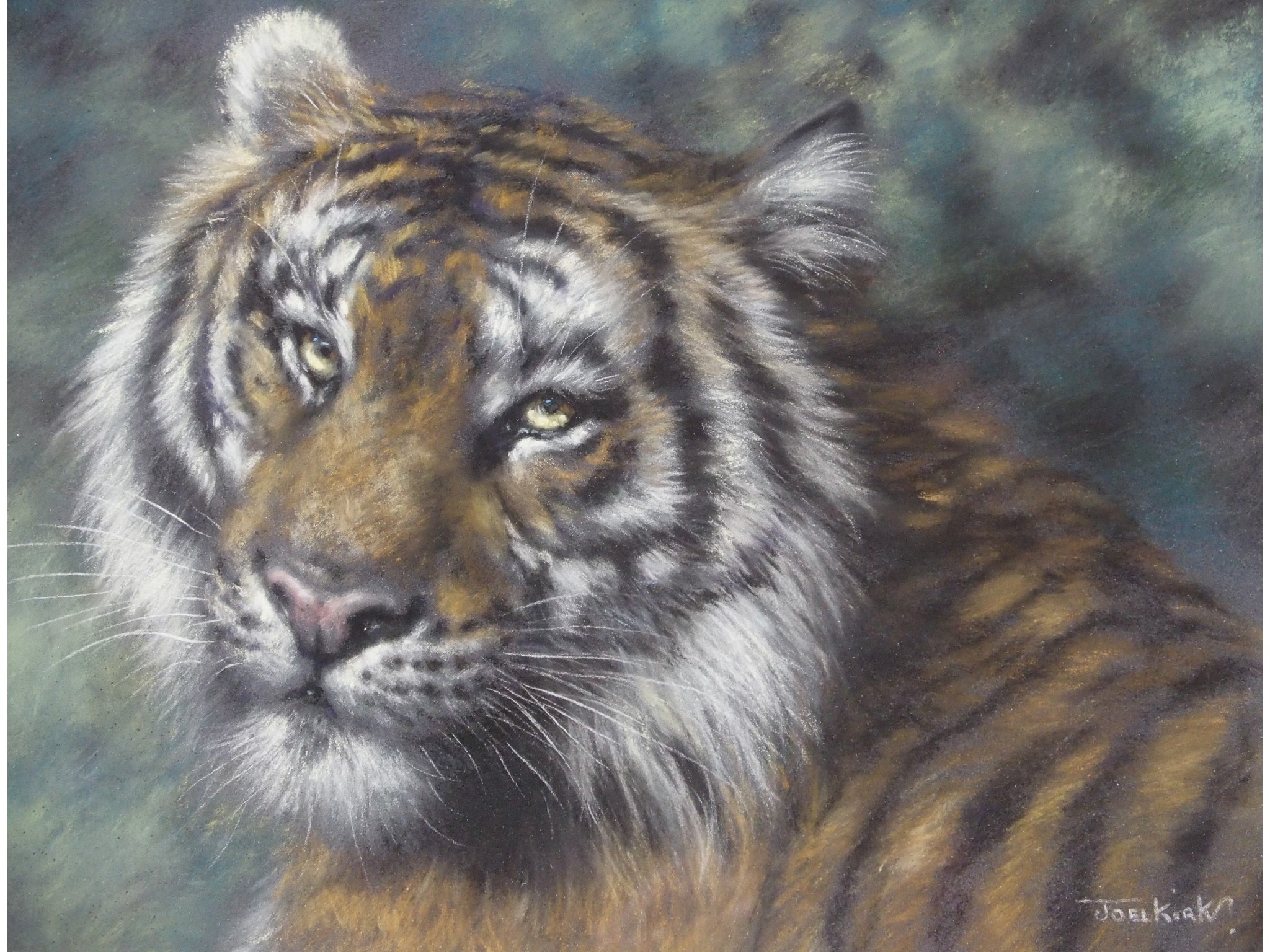 Appraisal: JOEL KIRK British b TIGERPastel signed x cm x