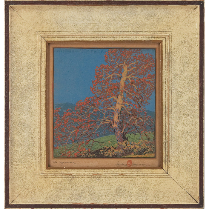 Appraisal: Gustave Baumann woodblock print ''The Sycamore '' pencil signed and