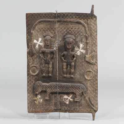 Appraisal: African Granary Door Baule Tribe Leopard door with carved relief