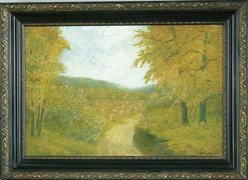 Appraisal: J ERICKSON Scandinavian American th Century HAYFIELD IN LANDSCAPE Oil