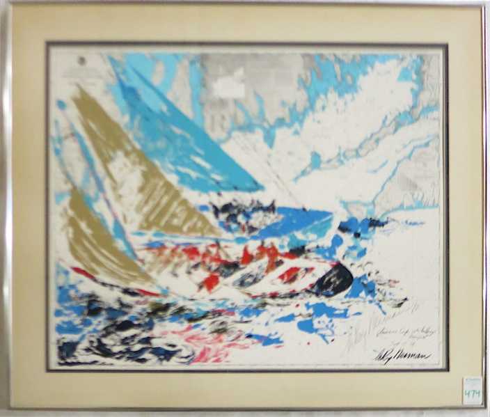 Appraisal: LEROY NEIMAN SERIGRAPH New York Illinois - America's Cup Image