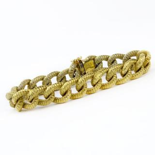 Appraisal: Vintage Italian Karat Yellow Gold Flexible Link Bracelet Vintage Italian