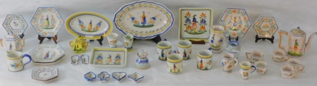 Appraisal: PIECES OF QUIMPER TABLEWARE TO INCLUDE teapot sugar bowl four