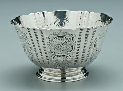 Appraisal: George II English silver bowl round with tapering sides and